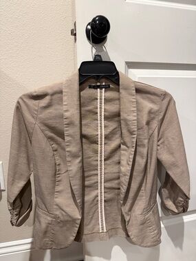 Maurices Taupe Open-Front Blazer Jacket